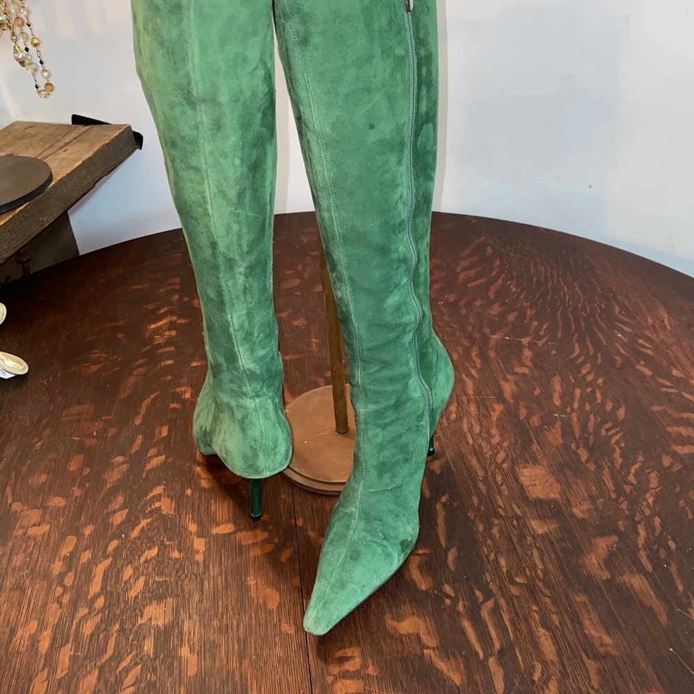 Claudia Ciuti Green Suede Knee High Boot